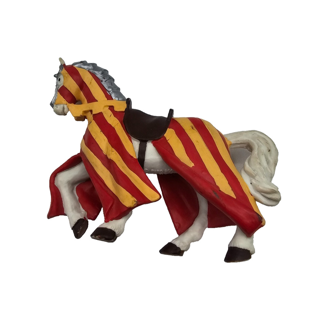 Medieval Horse with orange & Yellow Blanket by Papo 2000